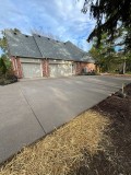 Sand Matrix stamped concrete driveway with Autumn Oak integral in Carmel Indiana – Indy Decorative Concrete