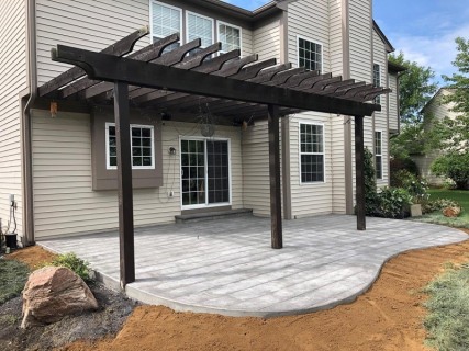 12-Inch Wood Plank - Pewter Integral - Storm Gray Release - Cantilever Step