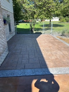 English Rivenstone - Sienna Integral - Storm Gray Release - Cape Cod Gray Hardener Border