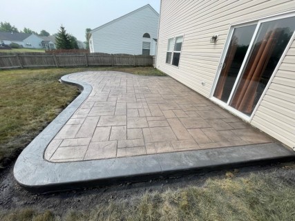 Majestic Ashlar Stamp - Mocha Brown Integral - Charcoal  Release - Storm Gray Hardener Border