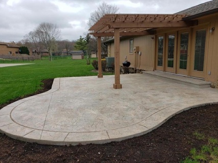 Oxford Slate - French Cream Hardener - Colina Tan Release - Cantilever Step - Tooled and Scored Border No Color Change