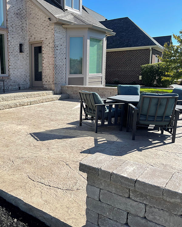 Stone Stamped Concrete Patio