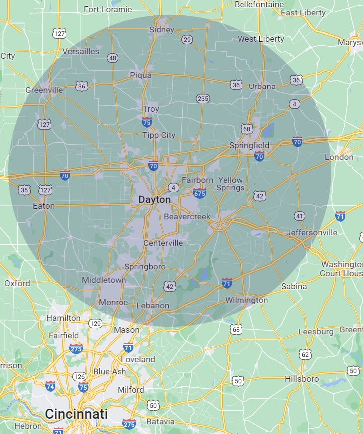 Dayton Map and Cities